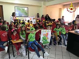 I ragazzi della scuola "Guarino" di Favara al comando provinciale dei Vigili del Fuoco