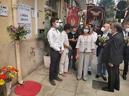 Libero Grassi, il nipote tinge di rosso il luogo dell'omicidio