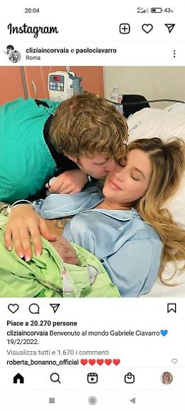 Clizia Incorvaia è mamma per la seconda volta: è nato Gabriele Ciavarro