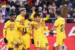 Liga: il Barcellona vince 1-0 a Girona, infortunio per Dembelè