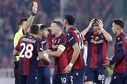 Bologna in dieci per un’ora, ma non crolla: pari con il Brann