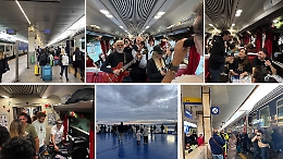 22 ore di treno per raggiungere l'Isola: le foto del viaggio sul Sicilia Express tra stazioni, brindisi e abbracci