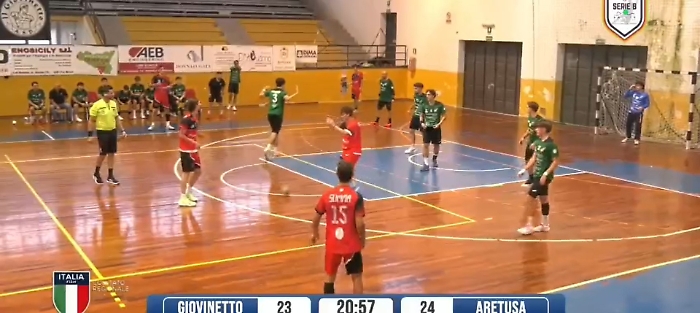 Pallamano: mano pesante del Giudice Sportivo dopo la rissa durante la sfida Il Giovinetto Petrosino-Aretusa, società multate e 12 giocatori squalificati   di serie B maschile, sospesa per rissa al 51'