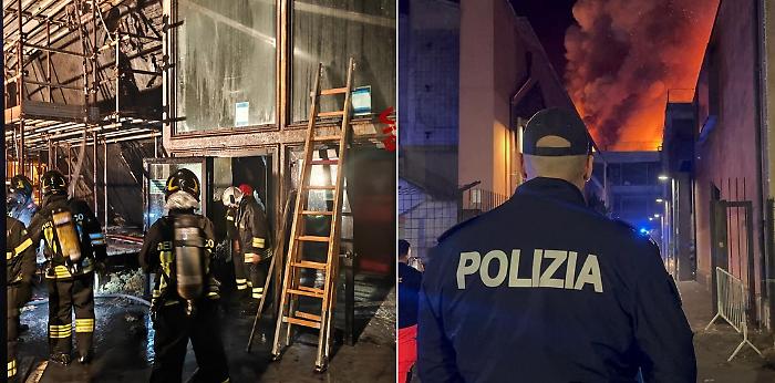 Incendio alle Ciminiere, vigili del fuoco ancora al lavoro: fuoco circoscritto ma danni ingenti