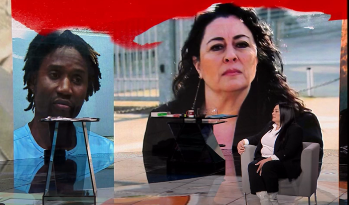Da sinistra Louis Dassilva e la nuora di Pierina Paganelli, Manuela Bianchi