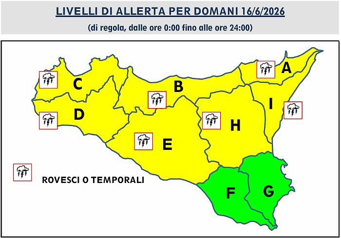 Allerta meteo ad Agrigento: temporali in arrivo e bollino giallo fino a domani notte