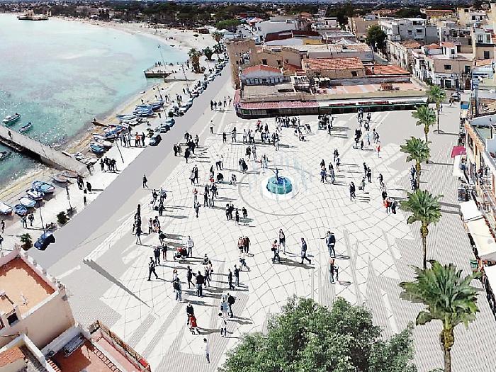 I lavori per la "nuova" piazza di Mondello, ristori per i commercianti